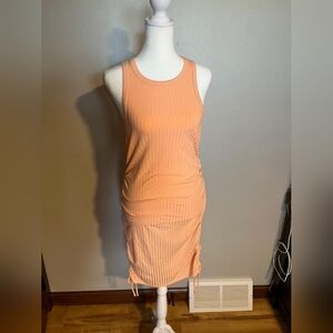 Calvin Klein Jeans Peach Ribbed Bodycon Dress, Racerback, NWT
